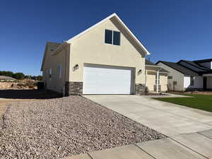 View of front facade with a garage