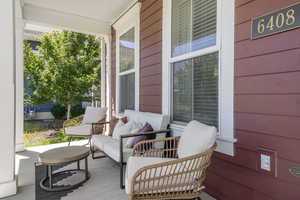 View of patio with a porch