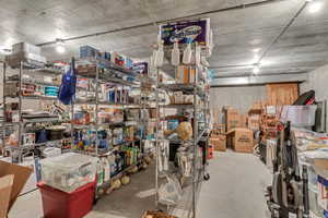 Storage room under the garages or theater room