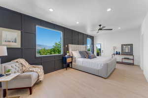 Spacious owner's suite with mountain views.