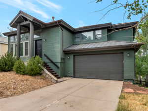 View of front of home featuring a garage