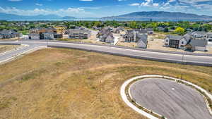 Aerial view featuring a mountain view