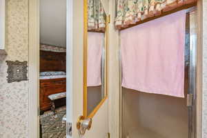 Bathroom with tile patterned floors