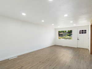 Interior space with wood-type flooring