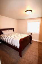 Bedroom featuring carpet floors