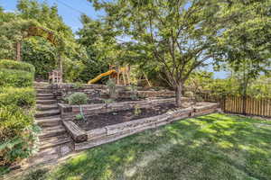 View of yard with a playground