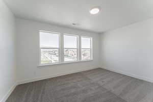 Empty room featuring plenty of natural light and carpet floors