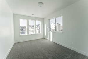 Unfurnished room featuring carpet flooring