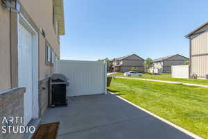 View of patio featuring grilling area