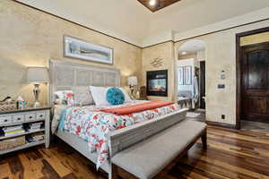 Bedroom featuring dark hardwood / wood-style flooring