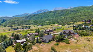 Bird's eye view featuring a mountain view