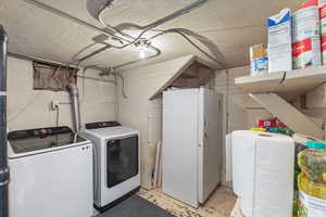 Laundry area with washing machine and dryer