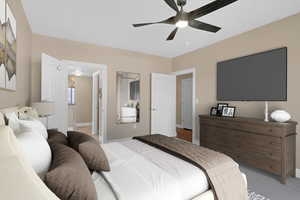 Bedroom with ceiling fan