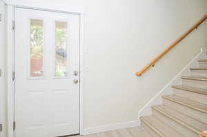 Entryway featuring light wood-type flooring