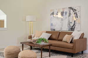 Living room featuring wood-type flooring