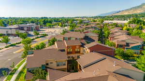 Drone / aerial view featuring a mountain view