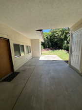 Addition (left) Patio area, Storage shed (right)