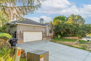 View of front of home with a garage