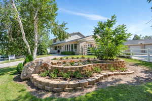 View of front of home with a garage