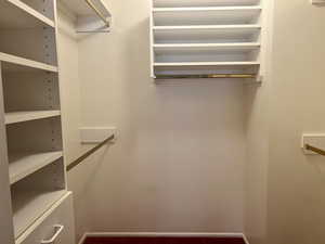 Huge walk in closet with drawers