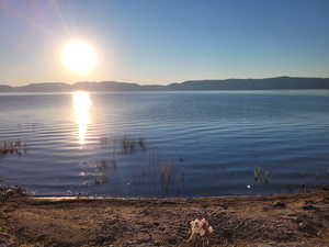 Property view of water with a mountain view