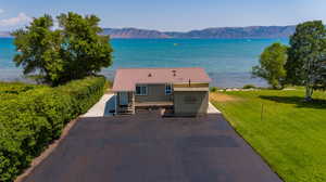 Exterior space with a mountain view