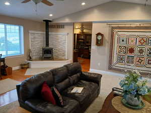 Family room & wood stove