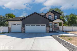 Craftsman-style home with a garage