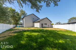 North side yard with double gate