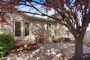 Backyard with extended patio