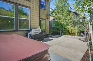 View of patio featuring grilling area