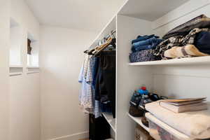 View of walk in closet