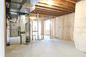 Basement with water heater