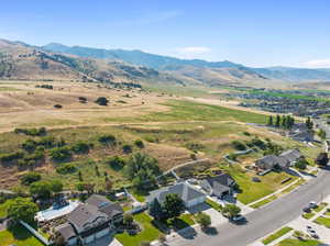 Drone / aerial view with a mountain view