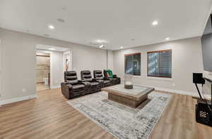 Living room featuring light hardwood / wood-style floors