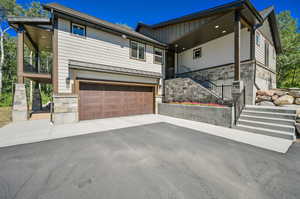 View of front of house with a garage