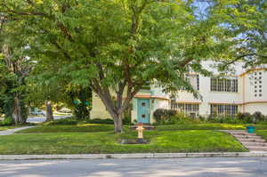 View of front of home with a front yard