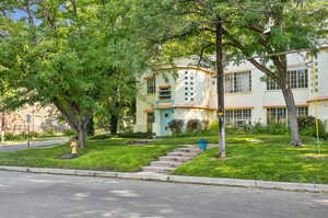 View of front of house featuring a front lawn