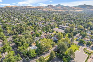 Drone / aerial view with a mountain view