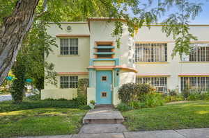 View of front of home featuring a front lawn