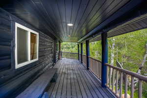 View of wooden deck