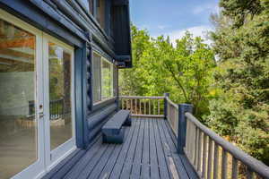 View of wooden deck