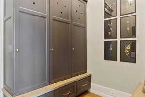 Mudroom featuring light hardwood / wood-style flooring