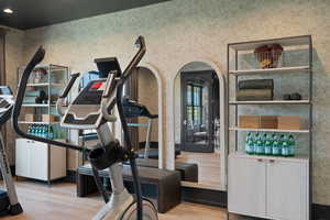 Interior space featuring light hardwood / wood-style flooring