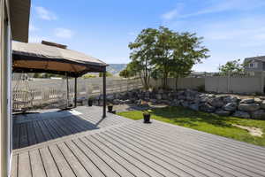 View of wooden deck