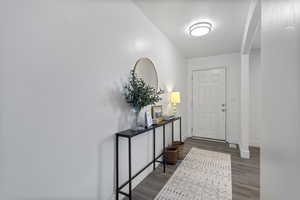 Foyer featuring hardwood / wood-style floors