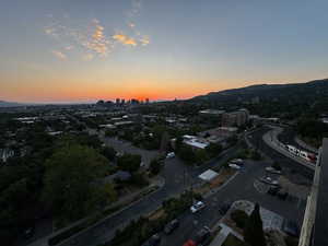 View of aerial view at dusk