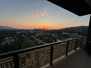 View from balcony at dusk