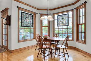 Dining space attached to the kitchen