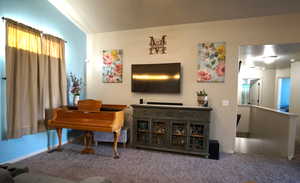 Living room with Vaulted ceiling